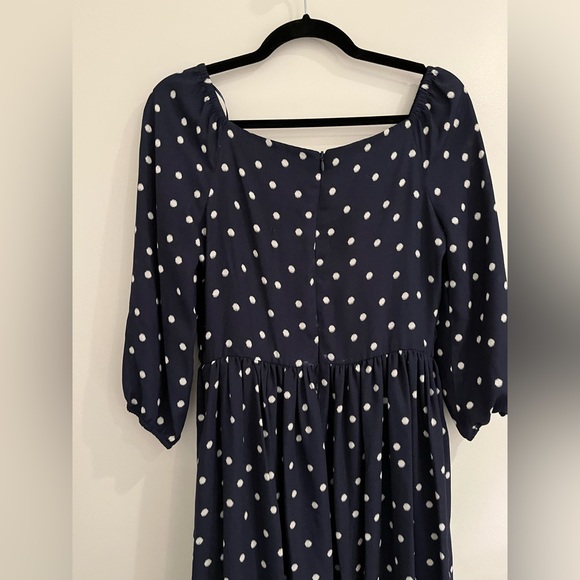 Maison Tara blue polka dot smocked midi dress Size 10 - Picture 7 of 11